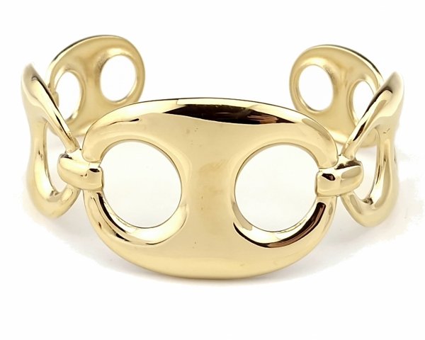 br71 Bransoletka złota elegancka 6cm pozłacana 14k bangla Xuping