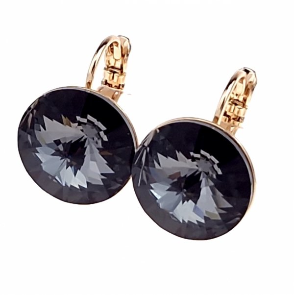 0328 Kolczyki złote pozłacane 18k wiszące Austrian Crystal