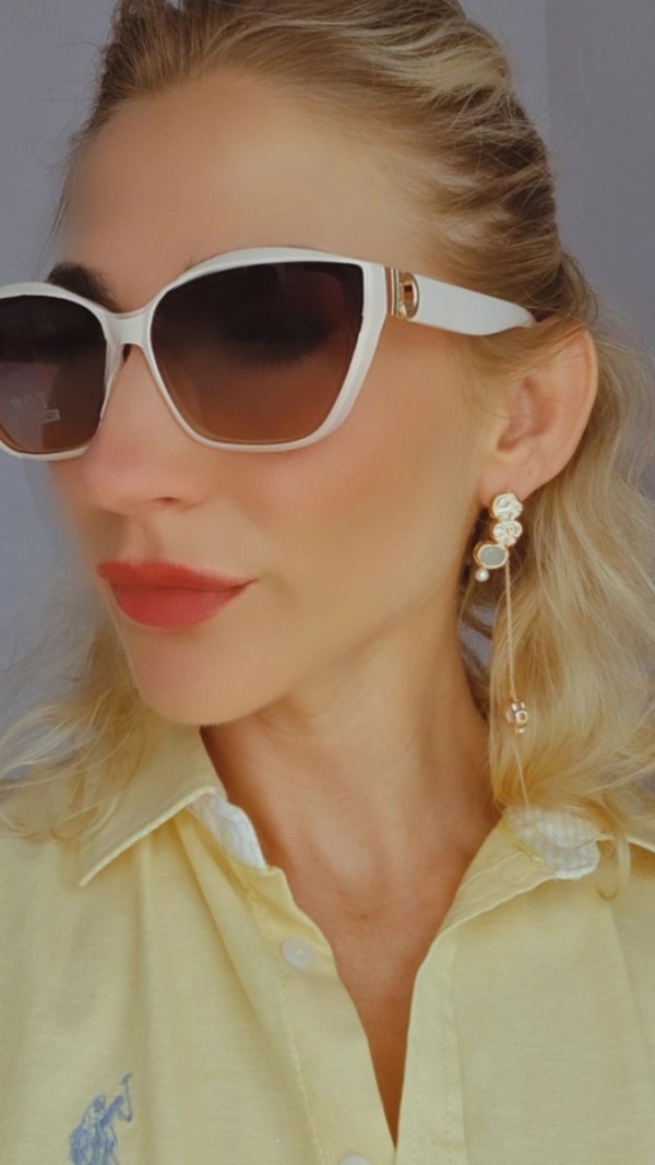 4314 Damskie okulary przeciwsłoneczne muchy ozdobne UV400