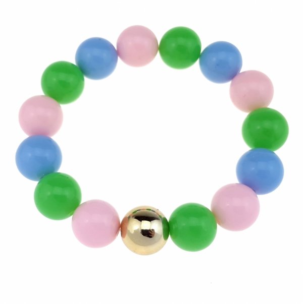 2490 Bransoletka koraliki akrylowe na gumce jubilerskiej