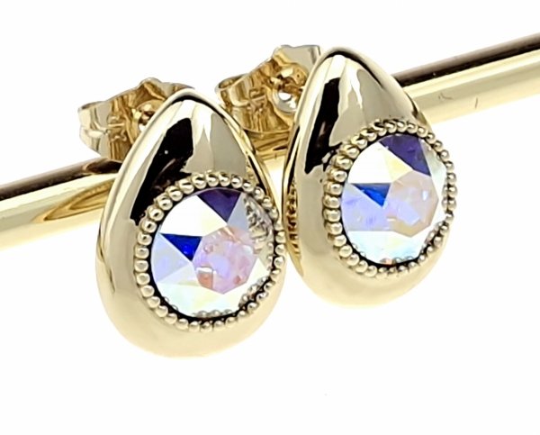 1299g Kolczyki złote Austrian Crystal cyrkonia pozłacane 14k Xuping wtyczki 