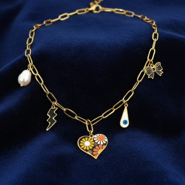 715a Złoty łańcuszek 40+5cm naszyjnik stal chirurgiczna nierdzewna 316L 