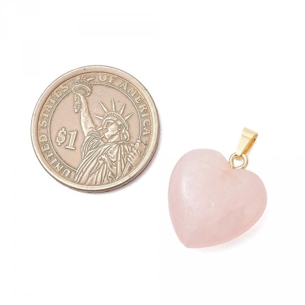 3501 Zawieszka kwarc różowy kamień naturalny serce