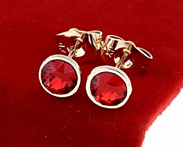 595b Kolczyki złote Austrian Crystal cyrkonia pozłacane 18k Xuping wtyczki 
