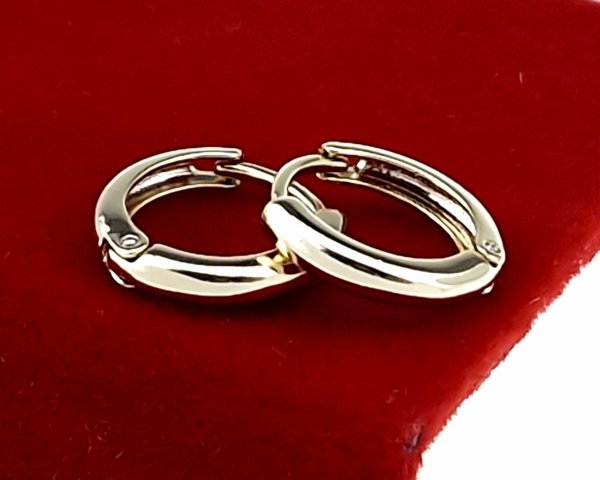 3113 Kolczyki złote pozłacane wiszące 14K Xuping koła 1,3cm