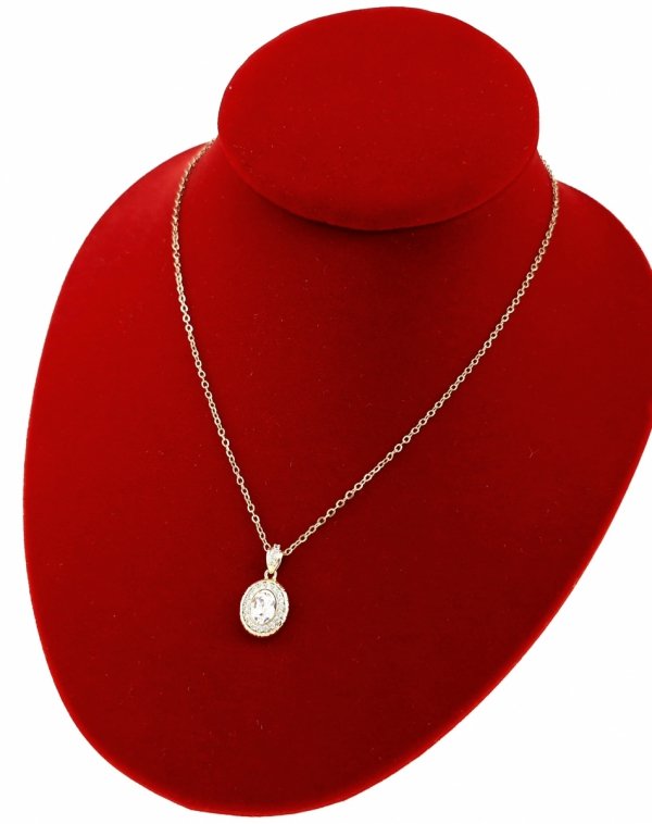 365J Złoty łańcuszek Austrian Crystal 40+5 naszyjnik pozłacany 14K Xuping serce