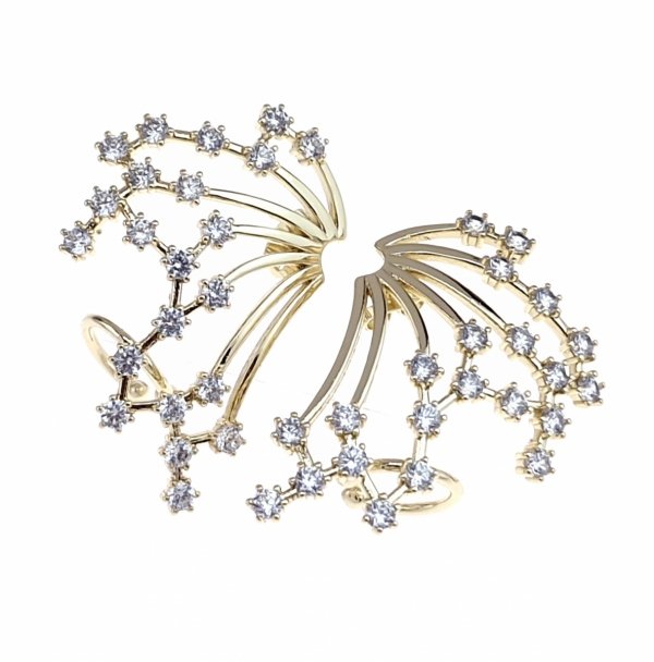 позолоченные серьги с эксклюзивным фианитом