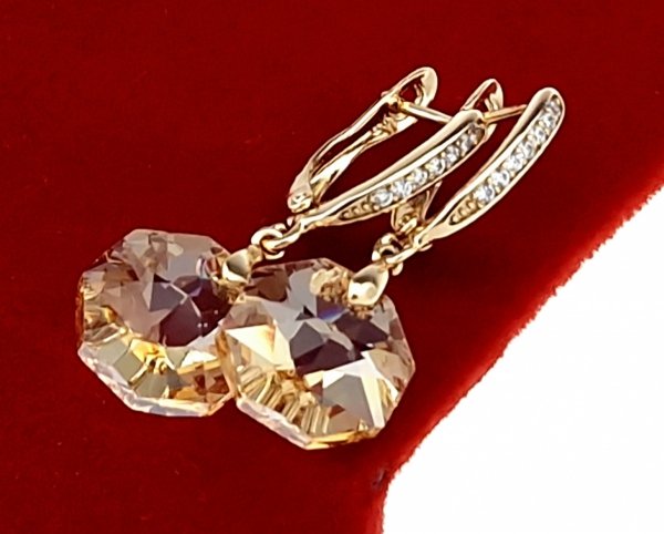 эксклюзивные серьги с позолотой swarovski