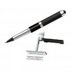 Pióro kulkowe z pieczątką HERI Promesa czarno-srebrne wraz z wykonaniem gumki (grawer laserem)