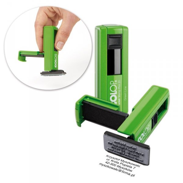 POCKET PLUS 20 - GREEN LINE wraz z wykonaniem gumki (grawer laserem)