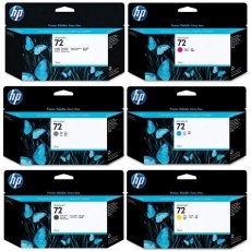 6 x TUSZ HP 72 komplet Matte Black C9403A  Photo Black C9370A Cyan C9371A Magenta C9372A Yellow C9373A Grey C9374A