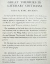 Edited by Karl Beckson Great Theories in Literary Criticism