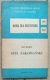 Jan Majda Styl zakopiański [dedykacja Jana Majdy]
