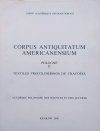 Corpus Antiquitatum Americanensium. Pologne II Textiles Precolombinos de Cracovia