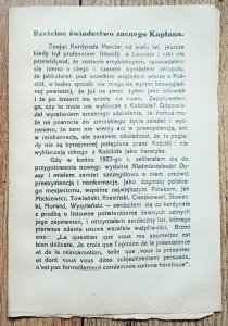 Wincenty Lutosławski • Rzetelne świadectwo zacnego Kapłana (Mercier'a)