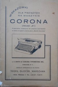 Wskazówki dla piszących na maszynie Corona (model S) 