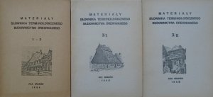 red. Marian Kornecki • Materiały słownika terminologicznego budownictwa drewnianego [komplet]