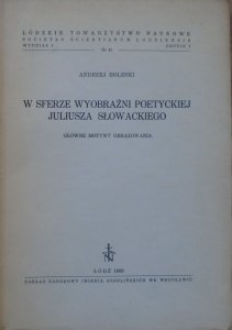 Andrzej Boleski • W sferze wyobraźni poetyckiej Juliusza Słowackiego. Główne motywy obrazowania