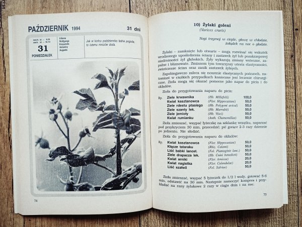 O. Grzegorz Franciszek Sroka Kalendarz praktyczny (o zdrowiu i ziołach)