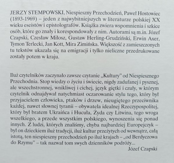 Pan Jerzy. Śladami nieśpiesznego przechodnia. Wspomnienia i szkice o Jerzym Stempowskim