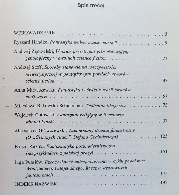 red. Anna Matuszewska Fantastyka, fantastyczność, fantazmaty