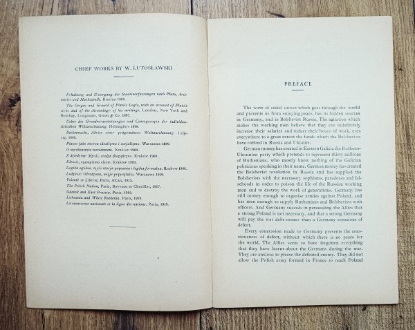 Wincenty Lutosławski Bolshevism and Poland