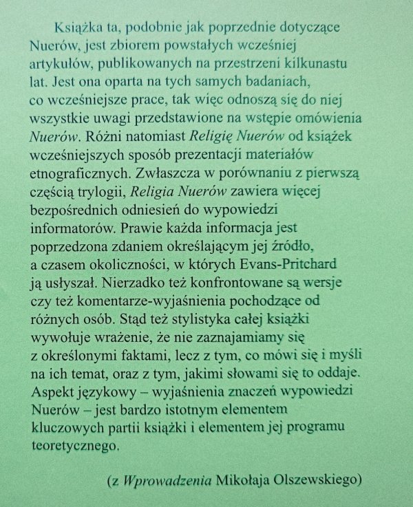 E.E. Evans-Pritchard Religia Nuerów