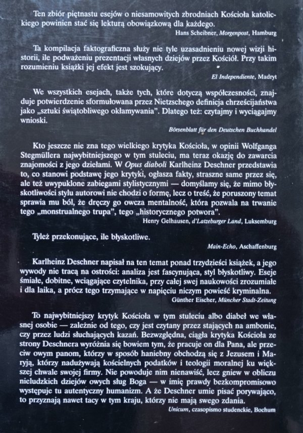 Karlheinz Deschner Opus diaboli