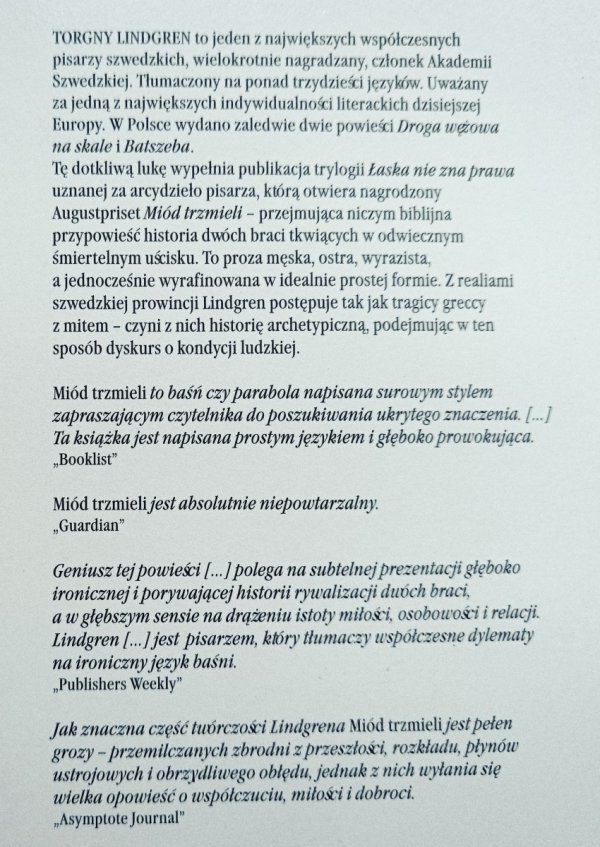 Torgny Lindgren Miód trzmieli