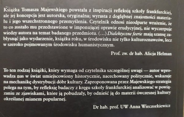 Tomasz Majewski • Dialektyczne feerie. Szkoła frankfurcka i kultura popularna