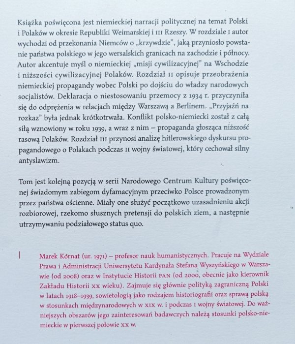 Marek Kornat Niższość cywilizacyjna wrogiego narodu / dedykacja autorska