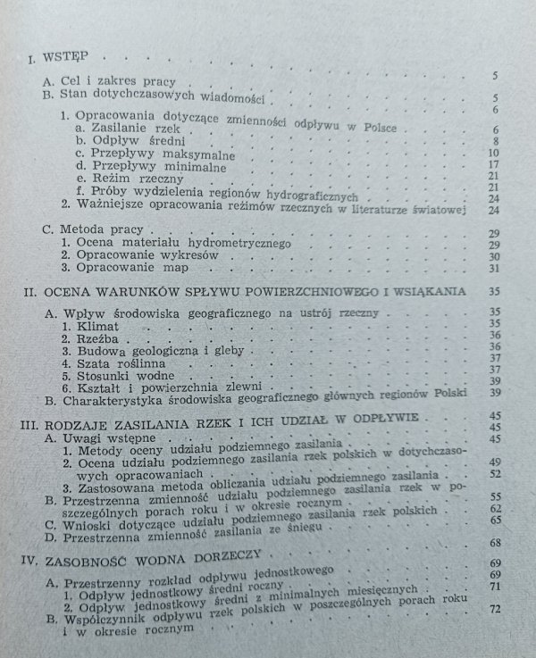 Irena Dynowska Typy reżimów rzecznych w Polsce