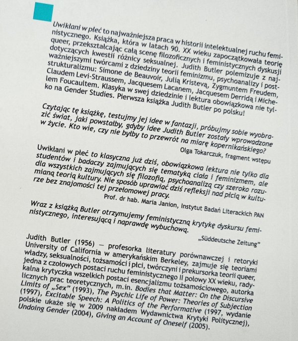 Judith Butler Uwikłani w płeć. Feminizm i polityka tożsamości