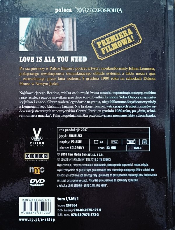 John Lennon. Love is All You Need DVD