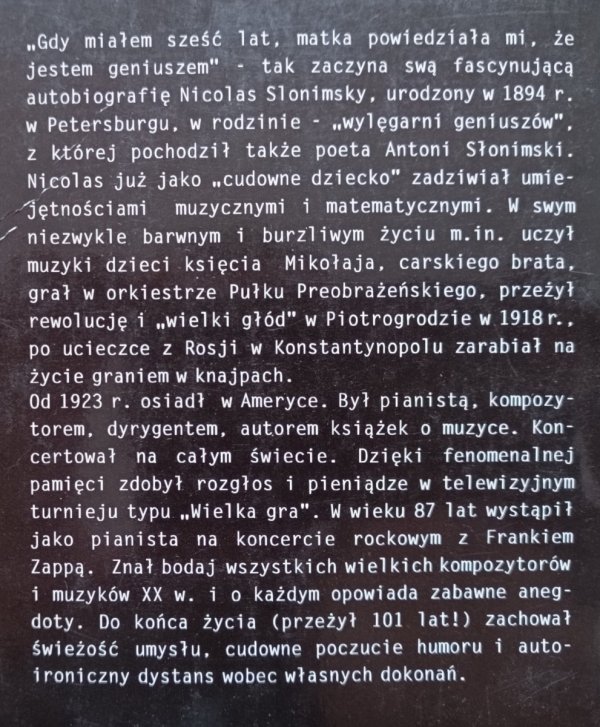 Nicolas Slonimsky Słuch absolutny