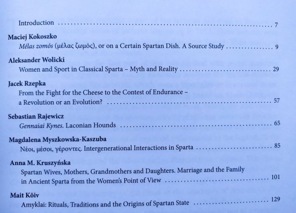 Studies on Ancient Sparta