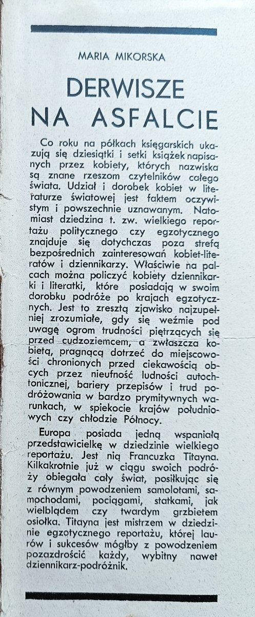 Maria Mikorska Derwisze na asfalcie