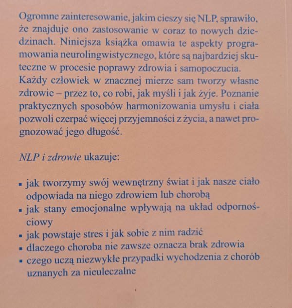 Ian McDermott, Joseph O'Connor NLP i zdrowie