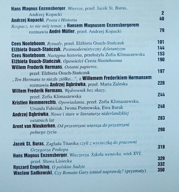Literatura na świecie 8-9/1995 Hans Magnus Enzensberger