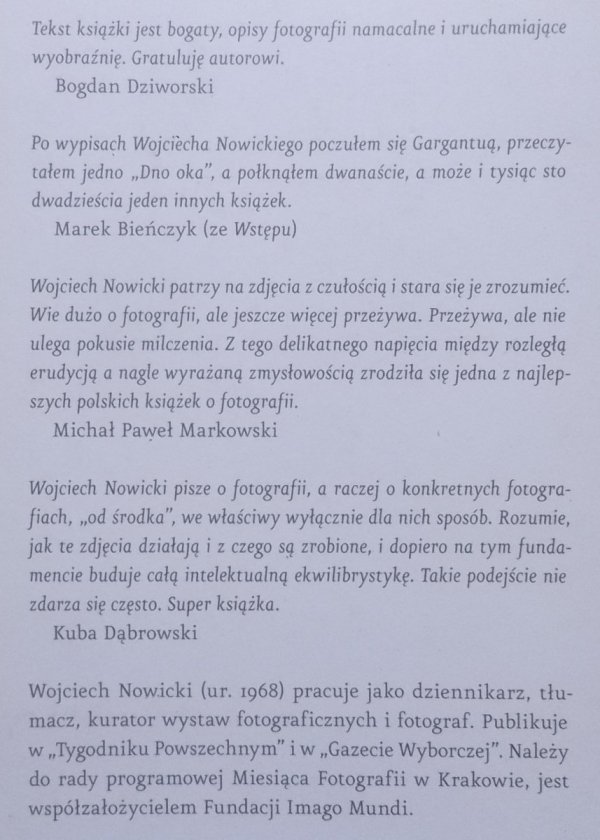 Wojciech Nowicki • Dno oka. Eseje o fotografii