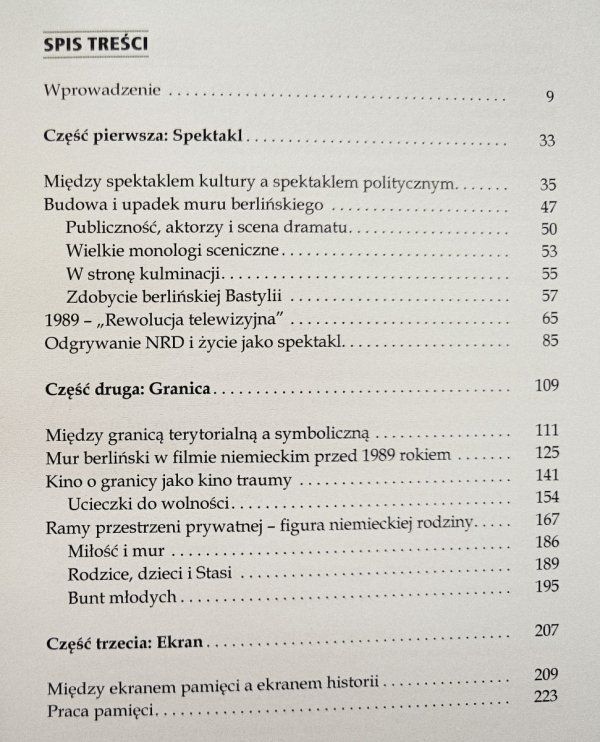 Marta Brzezińska Spektakl - Granica - Ekran. Mur Berliński w filmie niemieckim