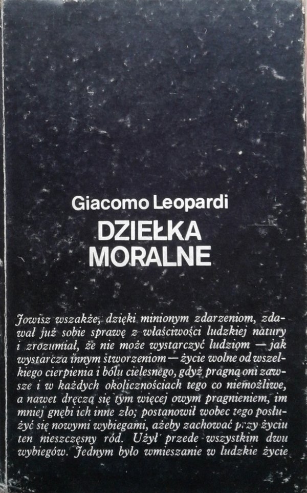 Giacomo Leopardi • Dzieła moralne 