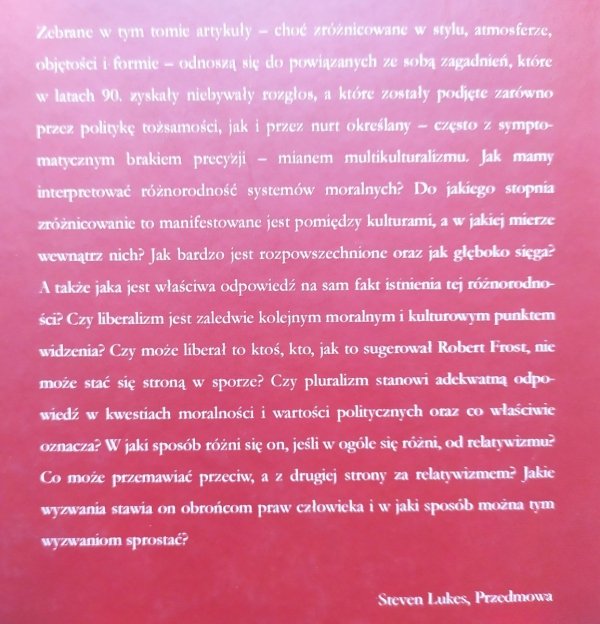 Steven Lukes Liberałowie i kanibale. O konsekwencjach różnorodności