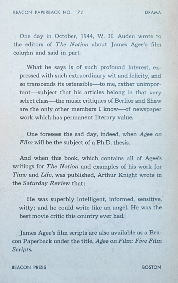 James Agee Agee on Film