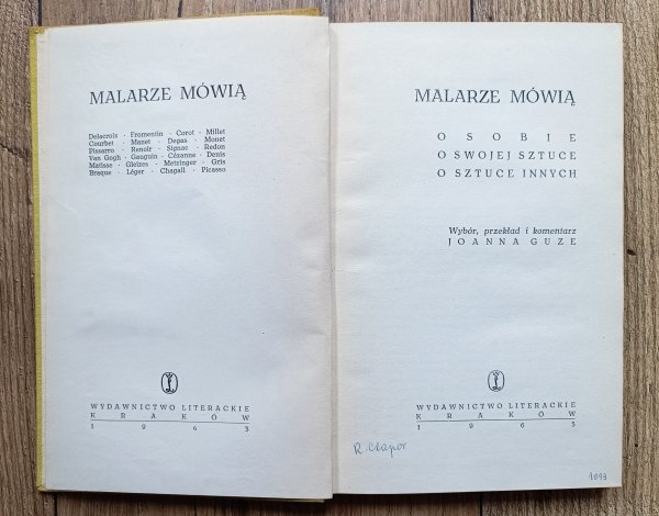 Malarze mówią o sobie, swojej sztuce, o sztuce innych