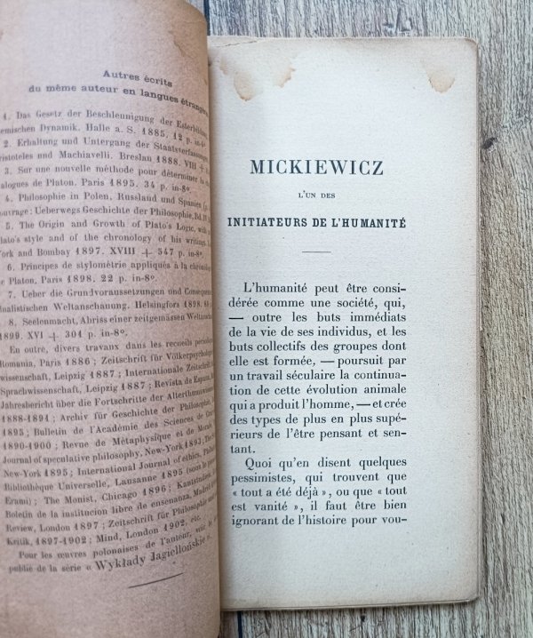 Wincenty Lutosławski Un grand initiateur: Adam Mickiewicz