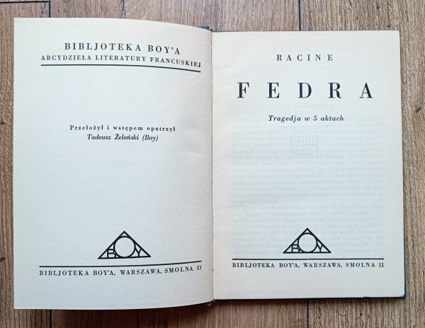Jean Racine Fedra / Biblioteka Boya