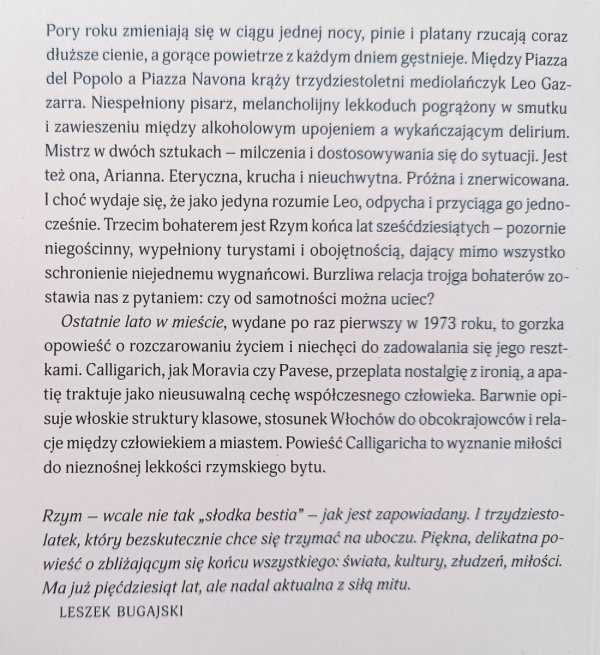 Gianfranco Calligarich • Ostatnie lato w mieście