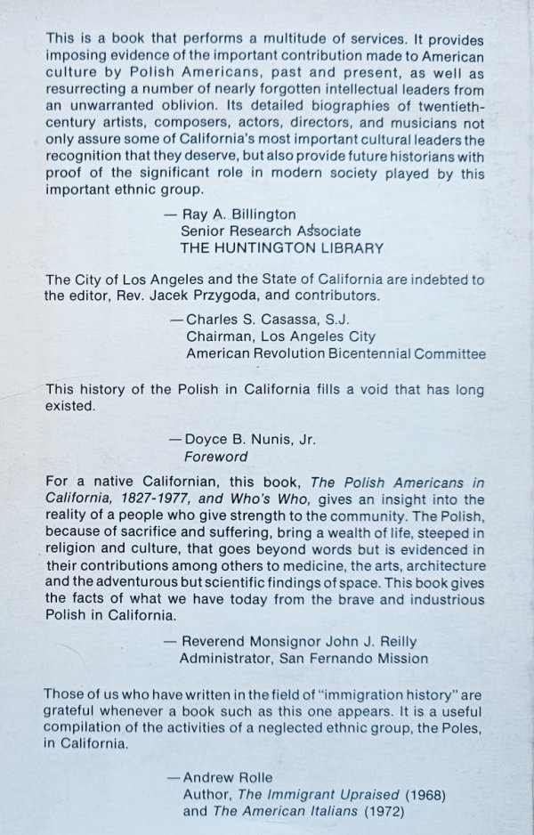 Polish Americans in California 1827-1977 and Who's Who