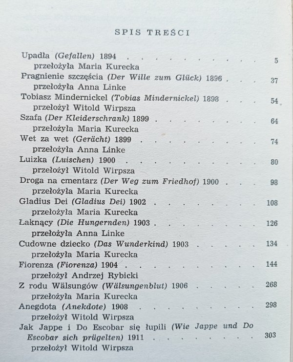 Tomasz Mann Opowiadania